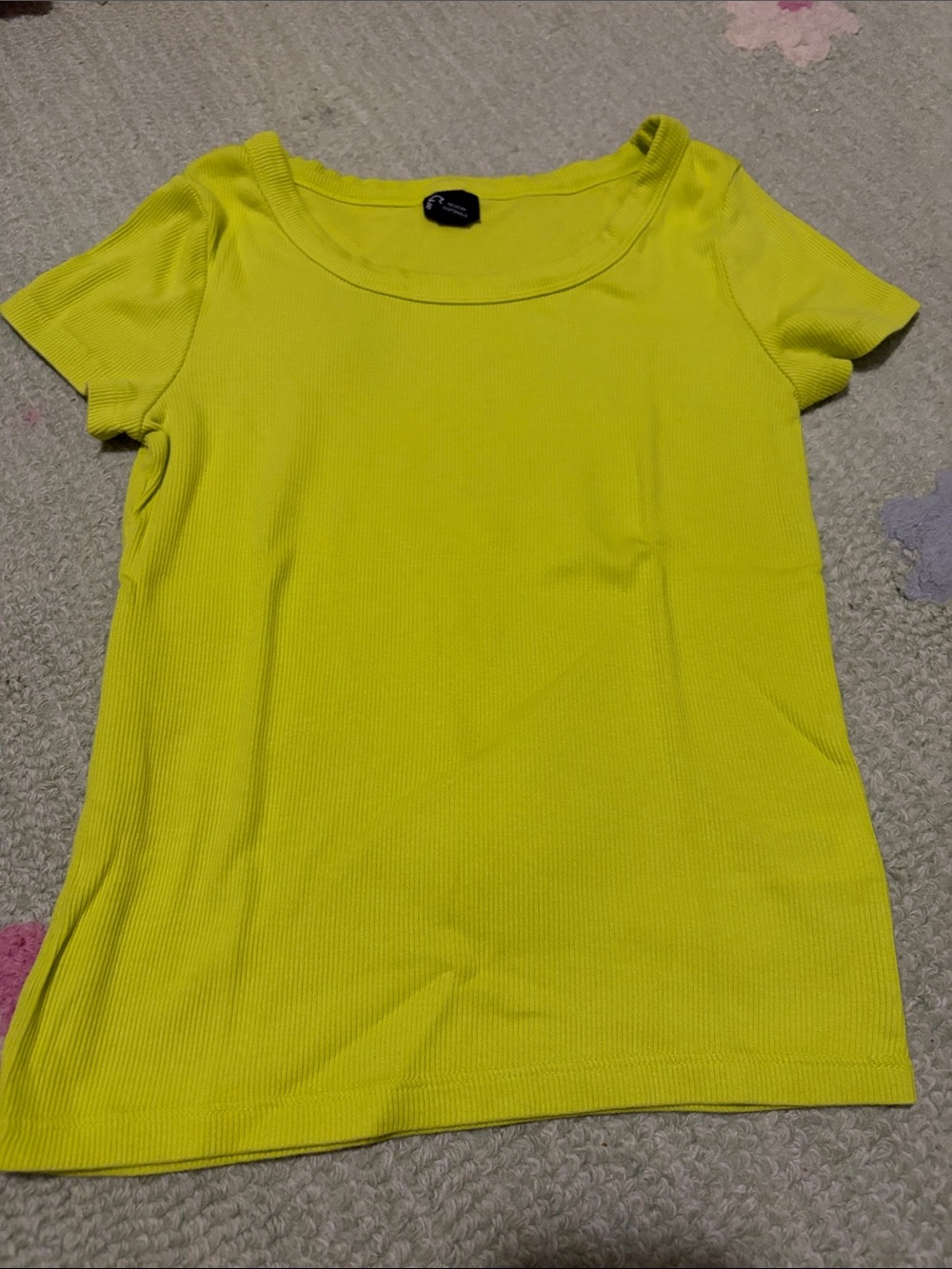 art class Girls Neon Yellow Ribbed Short Sleeve Tee